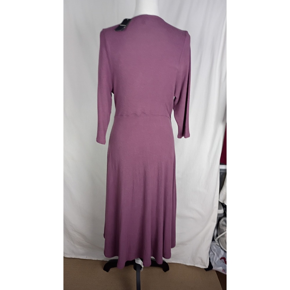Torrid Plum Long Sleeve Hacci Knit Faux Wrap Dress Size 1 Super Soft New W Tags - Picture 6 of 9